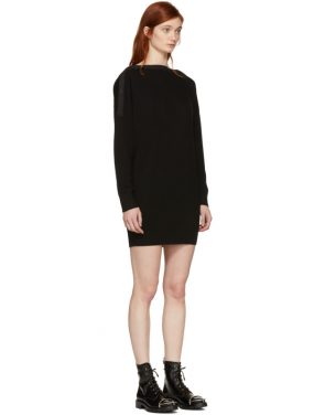 photo Black Snap Detail Off-the-Shoulder Dress by T by Alexander Wang - Image 2