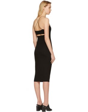 photo Black Fitted Back Slit Dress by T by Alexander Wang - Image 3