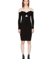 photo Black Long Sleeve Cut-Out Off-the-Shoulder Dress by T by Alexander Wang - Image 1