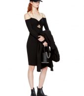 photo Black Long Sleeve Cut-Out Off-the-Shoulder Dress by T by Alexander Wang - Image 4