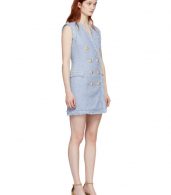 photo Blue Tweed Double-Breasted Dress by Balmain - Image 2
