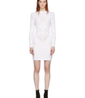 photo White Drop-Stitch Knit Dress by Balmain - Image 1