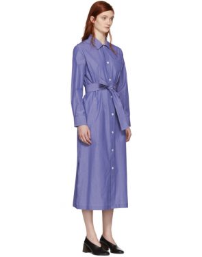 photo Blue and White Millie Shirt Dress by A.P.C. - Image 2