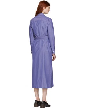 photo Blue and White Millie Shirt Dress by A.P.C. - Image 3