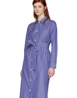 photo Blue and White Millie Shirt Dress by A.P.C. - Image 5