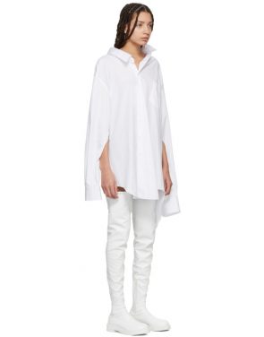 photo White Oversized Slit Sleeve Shirt Dress by Junya Watanabe - Image 2