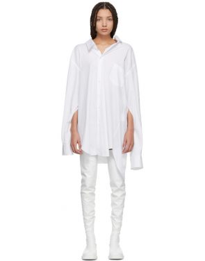 photo White Oversized Slit Sleeve Shirt Dress by Junya Watanabe - Image 1