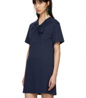 photo Navy Twist Detail T-Shirt Dress by Carven - Image 4