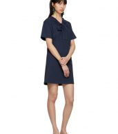 photo Navy Twist Detail T-Shirt Dress by Carven - Image 5