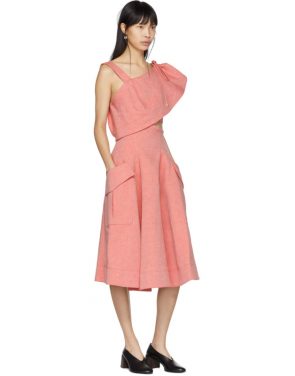 photo Red Twill Cut-Out Dress by Carven - Image 4