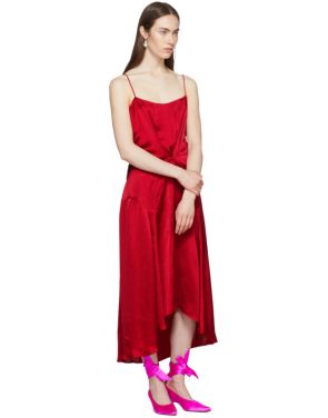 photo Red Viscose Slip Dress by Carven - Image 5