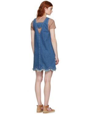 photo Blue A-Line Denim Dress by See by Chloe - Image 3