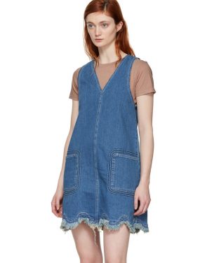 photo Blue A-Line Denim Dress by See by Chloe - Image 4