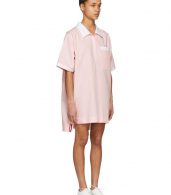 photo Pink and White Seersucker Polo Mini Dress by Thom Browne - Image 2