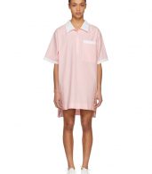 photo Pink and White Seersucker Polo Mini Dress by Thom Browne - Image 1