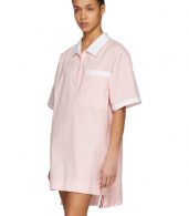 photo Pink and White Seersucker Polo Mini Dress by Thom Browne - Image 4