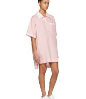photo Pink and White Seersucker Polo Mini Dress by Thom Browne - Image 5