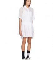 photo White Mesh Stripe Boxy Polo Dress by Thom Browne - Image 2