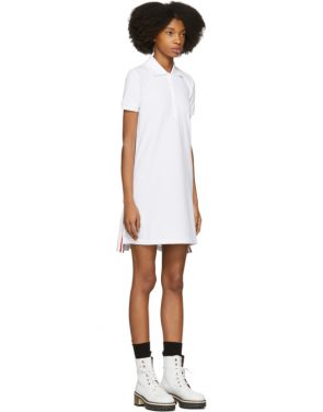 photo White Short Sleeve A-Line Polo Dress by Thom Browne - Image 2