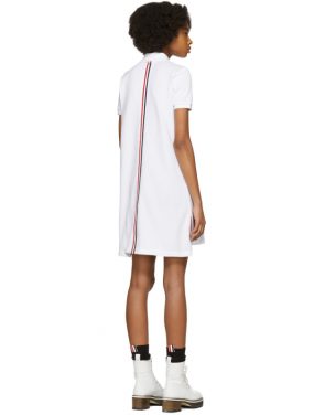 photo White Short Sleeve A-Line Polo Dress by Thom Browne - Image 3