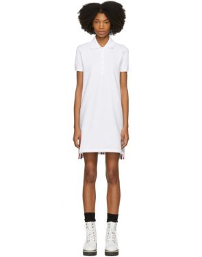 photo White Short Sleeve A-Line Polo Dress by Thom Browne - Image 1