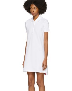 photo White Short Sleeve A-Line Polo Dress by Thom Browne - Image 4