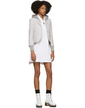 photo White Short Sleeve A-Line Polo Dress by Thom Browne - Image 5