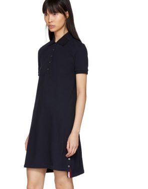 photo Navy A-Line Polo Dress by Thom Browne - Image 4
