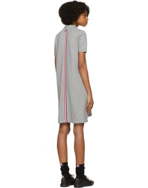 photo Grey A-Line Polo Dress by Thom Browne - Image 3
