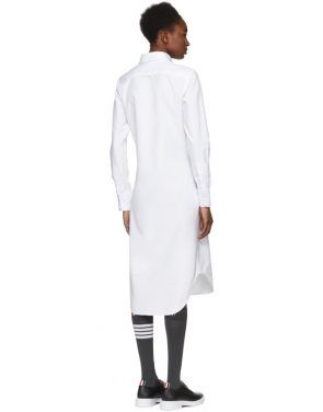 photo White Classic Button-Down Point Collar Shirt Dress by Thom Browne - Image 3