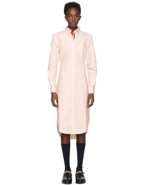 photo Pink Classic Button-Down Point Collar Shirt Dress by Thom Browne - Image 1