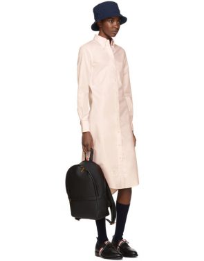 photo Pink Classic Button-Down Point Collar Shirt Dress by Thom Browne - Image 4
