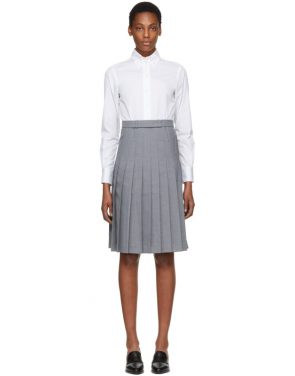 photo White and Grey Shirt Dress by Thom Browne - Image 1