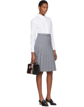 photo White and Grey Shirt Dress by Thom Browne - Image 4