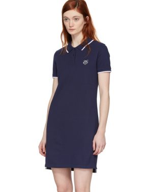 photo Navy Tiger Crest Polo Dress by Kenzo - Image 4