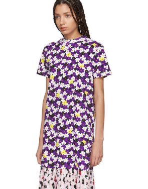 photo Multicolor Mix Floral Pleat T-Shirt Dress by Kenzo - Image 4