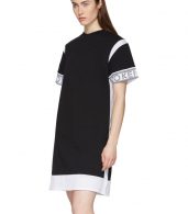 photo Black and White Mix Mesh T-Shirt Dress by Kenzo - Image 4