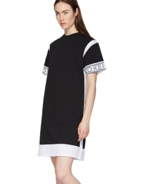 photo Black and White Mix Mesh T-Shirt Dress by Kenzo - Image 4
