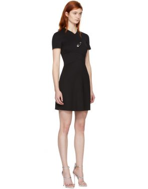 photo Black Cross Over Safety Pin Dress by Versus - Image 2