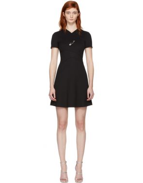 photo Black Cross Over Safety Pin Dress by Versus - Image 1