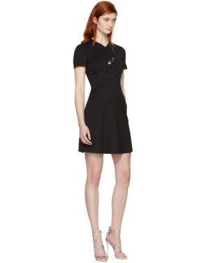 photo Black Cross Over Safety Pin Dress by Versus - Image 4