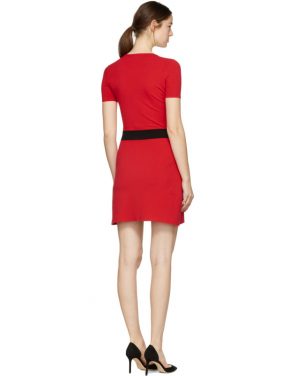 photo Red Bodycon Logo Dress by Versus - Image 3