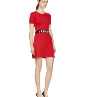 photo Red Bodycon Logo Dress by Versus - Image 4