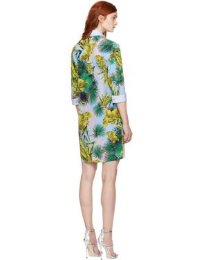 photo Multicolor Palms Shirt Dress by Versace - Image 3