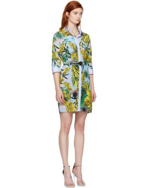 photo Multicolor Palms Shirt Dress by Versace - Image 4