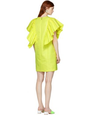 photo Yellow Ruffled Dress by MSGM - Image 3