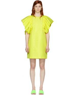 photo Yellow Ruffled Dress by MSGM - Image 1