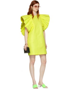 photo Yellow Ruffled Dress by MSGM - Image 5