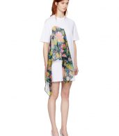 photo White Floral Scarf T-Shirt Dress by MSGM - Image 2