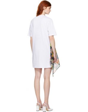 photo White Floral Scarf T-Shirt Dress by MSGM - Image 3